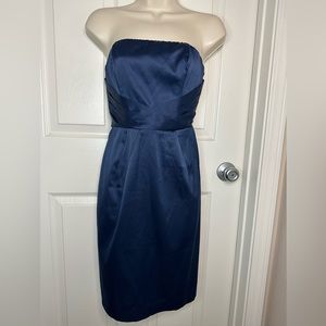 Banana Republic navy satin strapless dress size 4